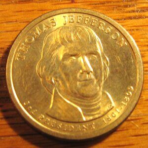 2007 P THOMAS JEFFERSON 1 DOLLAR COIN